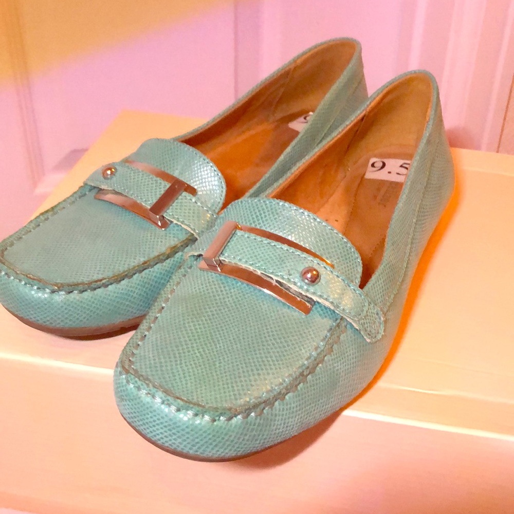 Teal loafers